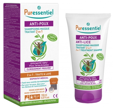 Puressential Anti-Lice 2 in 1 Treatment Mask Shampoo 150ml