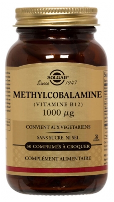 Solgar Méthylcobalamine (Vitamine B12) 1000 µg 30 Comprimés à Croquer