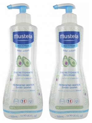 Mustela Eau Nettoyante Sans Rinçage à l'Avocat Lot de 2 x 500 ml Mustela Eau Nettoyante Sans Rinçage à l'Avocat Lot de 2 x 500 ml