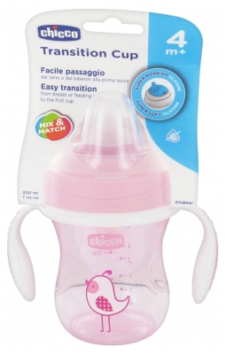 Chicco Transition Cup 200ml 4 Months and + - Model: Pink Bird