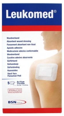 Essity Leukomed 5 Pansements Absorbants Non-Tissés 8 x 15 cm Essity Leukomed 5 Pansements Absorbants Non-Tissés 8 x 15 cm