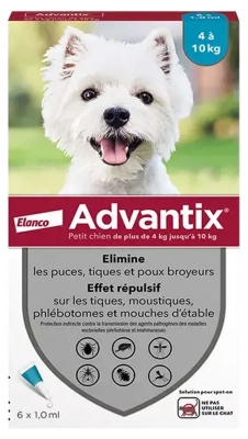 Advantix Small Dogs 4-10 kg 6 Pipettes Advantix Small Dogs 4-10 kg 6 Pipettes