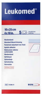 Essity Leukomed 5 Absorbierende Verbandstoffe aus Vliesstoff 10 x 25 cm Essity Leukomed 5 Absorbierende Verbandstoffe aus Vliesstoff 10 x 25 cm
