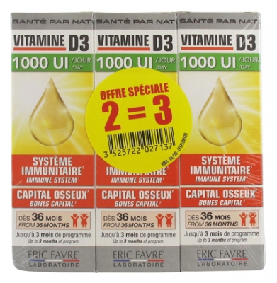 Eric Favre Witamina D3 w Opakowaniu 3 x 20 ml Eric Favre Witamina D3 w Opakowaniu 3 x 20 ml