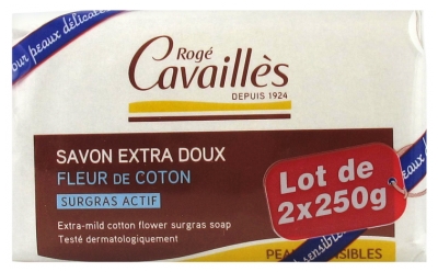 Rogé Cavaillès Savon Extra Doux Fleur de Coton Lot de 2 x 250 g Rogé Cavaillès Savon Extra Doux Fleur de Coton Lot de 2 x 250 g