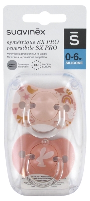 Suavinex 2 Reversible Soothers with Teat SX Pro 0 to 6 Months - Model: Ocher rabbit Suavinex 2 Reversible Soothers with Teat SX Pro 0 to 6 Months - Model: Ocher rabbit