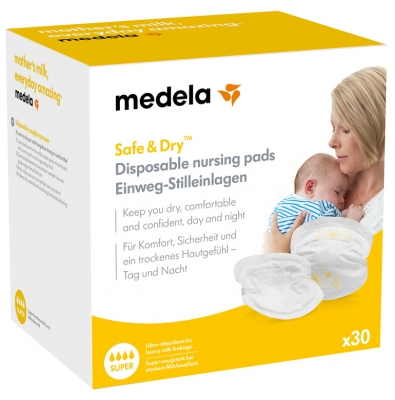 Medela Safe & Dry Super 30 Coussinets d'Allaitement à Usage Unique Medela Safe & Dry Super 30 Coussinets d'Allaitement à Usage Unique