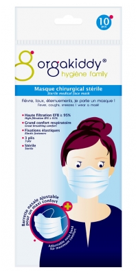 Orgakiddy Masque Chirurgical Stérile Pochette de 10 Masques Orgakiddy Masque Chirurgical Stérile Pochette de 10 Masques