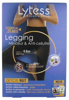 Lytess Cosmétotextile Legging Slimming & Cellulite-Reducing Detox Night Black - Size: L-XL