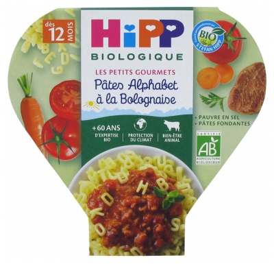 HiPP Les Petits Gourmets Pâtes Alphabet à la Bolognaise dès 12 Mois Bio 230 g