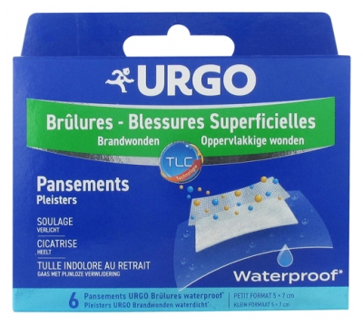 Urgo Brûlures et Blessures Superficielles 6 Pansements Waterproof
