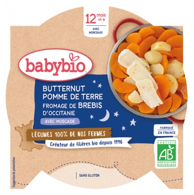 Babybio Good Night Butternut Potato Sheep Cheese 12 Months and + Organic 230g Babybio Good Night Butternut Potato Sheep Cheese 12 Months and + Organic 230g