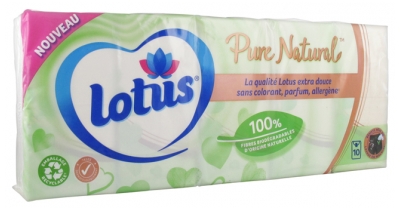 Lotus Pure Natural 10 Étuis de 9 Mouchoirs Lotus Pure Natural 10 Étuis de 9 Mouchoirs