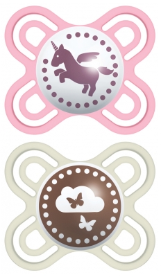 MAM 2 Sucettes Perfect Naissance Silicone 0-2 Mois - Modèle : Licorne et Papillons MAM 2 Sucettes Perfect Naissance Silicone 0-2 Mois - Modèle : Licorne et Papillons