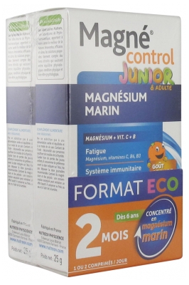 Nutreov Magné Control Junior & Adulte Lot de 2 x 30 Comprimés à Sucer Nutreov Magné Control Junior & Adulte Lot de 2 x 30 Comprimés à Sucer