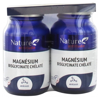 Nature Attitude Magnésium Bisglycinate Chélaté Lot de 2 x 60 Gélules