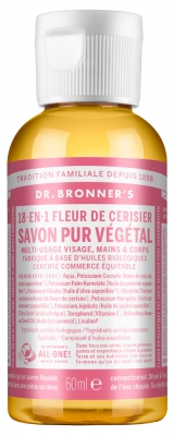 Dr Bronner's Savon Pur Végétal 18-En-1 60 ml - Parfum : Fleur de Cerisier