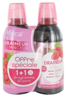 Milical Draining Ultra Slimness 2 x 500ml - Flavour: Raspberry Milical Draining Ultra Slimness 2 x 500ml - Flavour: Raspberry