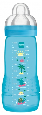 MAM Easy Active Biberon 2ème Âge 330 ml 6 Mois et + - Couleur : Bleu 1 MAM Easy Active Biberon 2ème Âge 330 ml 6 Mois et + - Couleur : Bleu 1