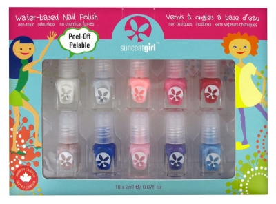 Suncoatgirl Set von 10 Nagellacken auf Wasserbasis Suncoatgirl Set von 10 Nagellacken auf Wasserbasis