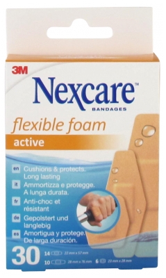 3M Nexcare Flexible Foam 30 Pansements 3M Nexcare Flexible Foam 30 Pansements
