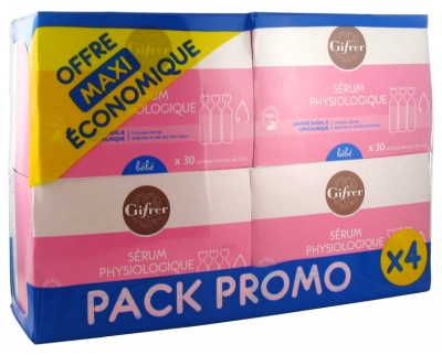 Gifrer Physiological Serum 4 Boxes of 30 x 5ml Gifrer Physiological Serum 4 Boxes of 30 x 5ml