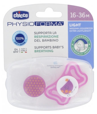 Chicco Physio Forma Light 2 Silicone Soothers 16-36 Months Chicco Physio Forma Light 2 Silicone Soothers 16-36 Months