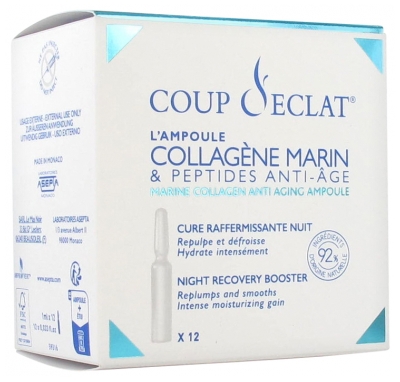 Coup d'Éclat 12 Ampoules Collagène Marin & Peptides Anti-Âge