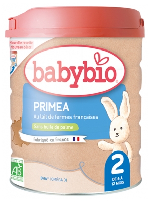 Babybio Primea 2 au Lait de Fermes Françaises de 6 à 12 Mois Bio 800 g