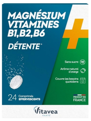 Vitavea Magnesium + Vitamins B1 B2 B6 24 Effervescent Tablets Vitavea Magnesium + Vitamins B1 B2 B6 24 Effervescent Tablets