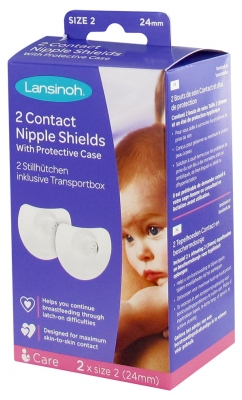 Lansinoh 2 Contact Nipple Protectors and Protective Case - Size: 24mm
