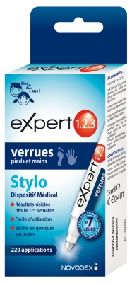 Novodex Expert 1.2.3. Stylo Verrues Pieds et Mains 3 ml