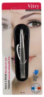 Vitry Face Care Tweezers Round Ends Stainless Steel 8cm