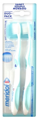 Meridol Duo-Pack Soft Toothbrushes - Colour: Blue and Green