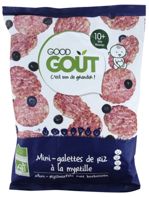Good Goût Organic Mini Blueberry Rice Cakes From 10 Months 40g Good Goût Organic Mini Blueberry Rice Cakes From 10 Months 40g