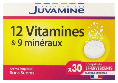 Juvamine 12 Vitamines & 9 Minéraux 30 Comprimés Effervescents