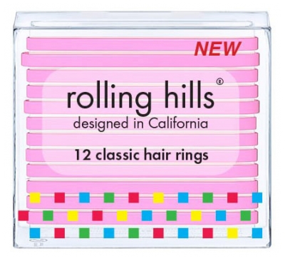 Rolling Hills 12 Élastiques Cheveux - Couleur : Rose