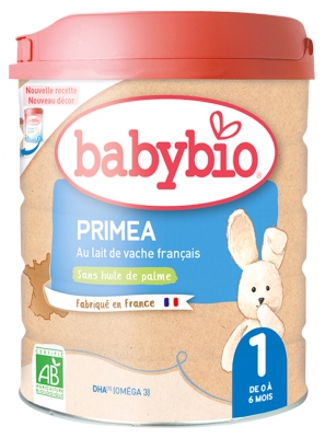 Babybio Primea 1 au Lait de Vache Français de 0 à 6 Mois Bio 800 g