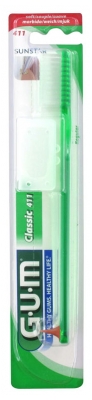 GUM Brosse à Dents Classic 411 - Couleur : Vert