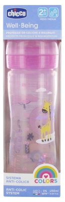 Chicco Well Being Colors Bottle 250ml Medium Flow Rate 2 Months and Over