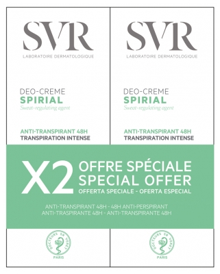 SVR Spirial Deo-Cream 48H Intense Anti-Perspirant 2 x 50ml