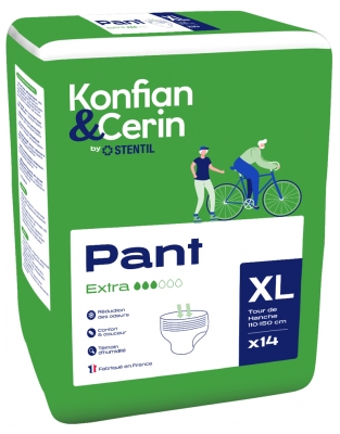 Stentil Konfian & Cerin Pant Extra 14 Culottes Absorbantes pour Adultes Taille XL