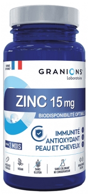 Granions Bisglycinate de Zinc 15 mg 60 Gélules Végétales