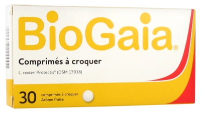 BioGaia L.Reuteri ProTectis Probiotique Arôme Fraise 30 Comprimés à Croquer