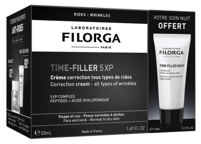 Filorga TIME-FILLER 5XP Correction Cream All Types of Wrinkles 50ml + Night 15ml Free