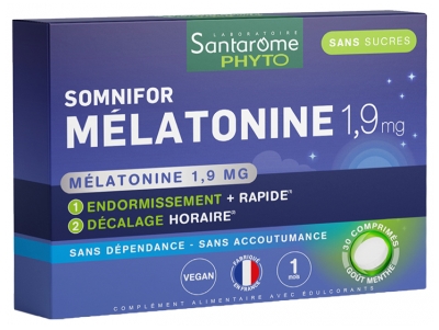 Santarome Somnifor Mélatonine 1,9 mg 30 Comprimés
