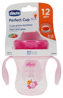 Chicco Perfect Cup 200ml 12 Months and + - Model: Pink Elephant