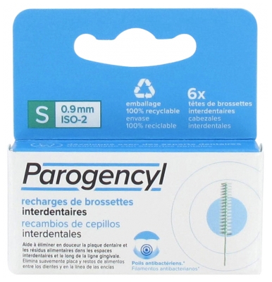 Parogencyl Recharges de 6 Têtes de Brossettes Interdentaires - Taille : S 0,9 mm Iso-2
