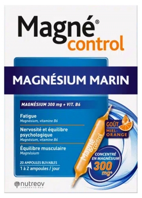 Nutreov Magné Control Magnésium Marin 300 mg Vitamine B6 20 Ampoules