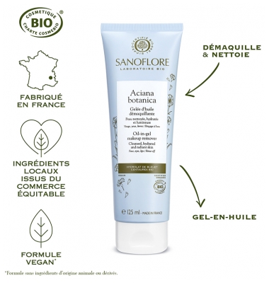 Sanoflore Aciana Botanica Gelée d'Huile Démaquillante Bio 125 ml